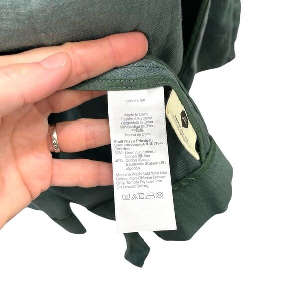 Madewell‎ Textural linen blend unlined Trench Coat Size XXS Architect Green - Picture 16 of 16